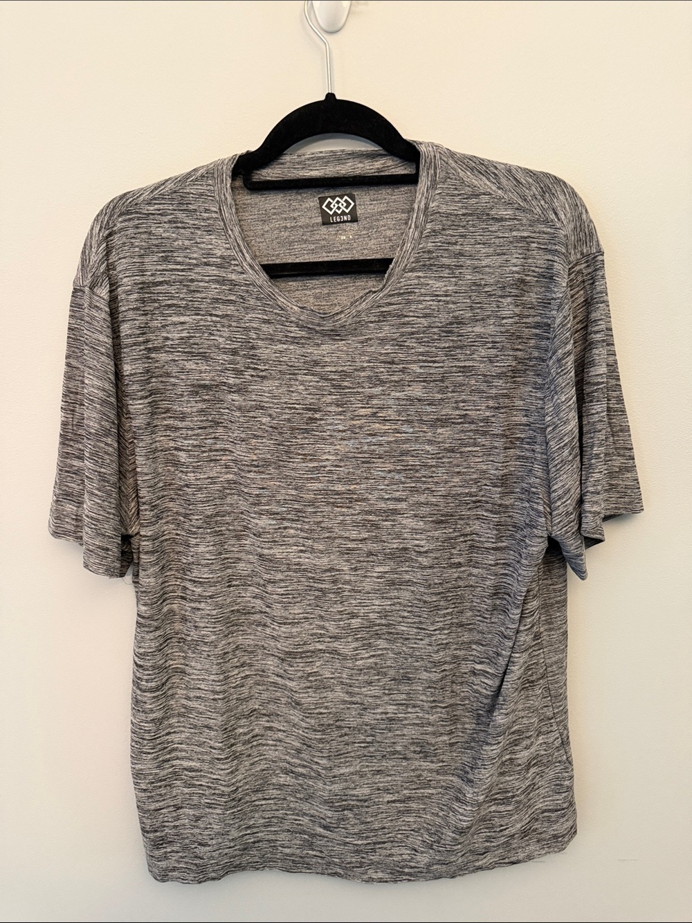 Heather Gray Men's V-Neck Athletic Tee